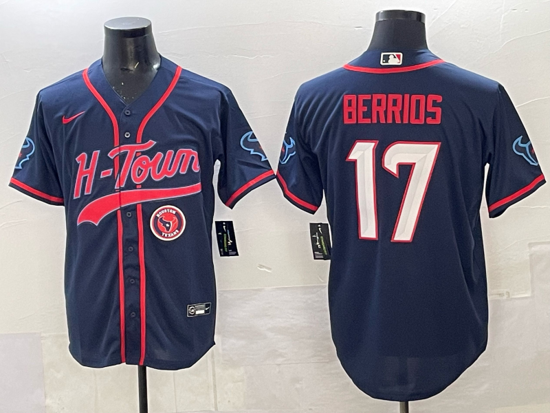 Men Houston Texans #17 Berrios blue Nike Limited NFL 2025 Jersey 002->houston texans->NFL Jersey